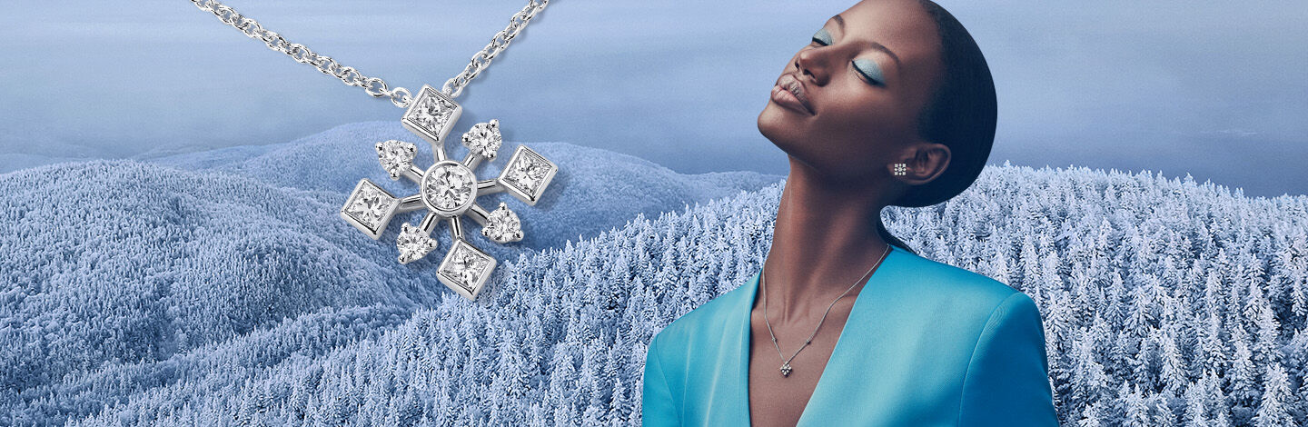 Diamond Earrings and Necklaces Birks Snowflake